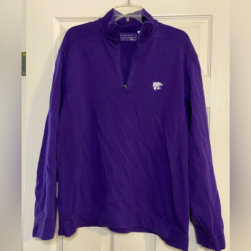 K State Wildcats Quater Zip Purple L Cutter & Buck